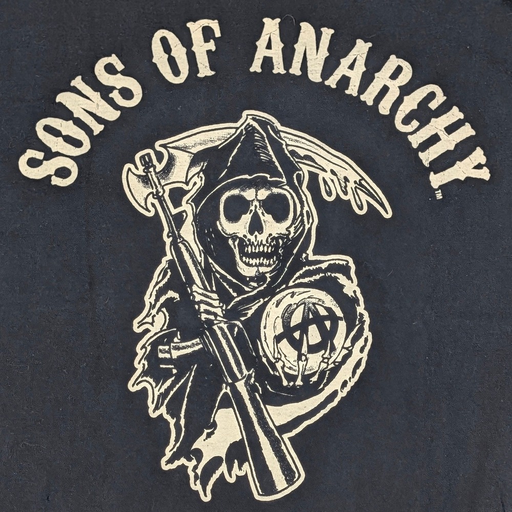 Sons of Anarchy Road Gear Mens XL Black Graphic T-Shirt Grim Reaper Logo Tee